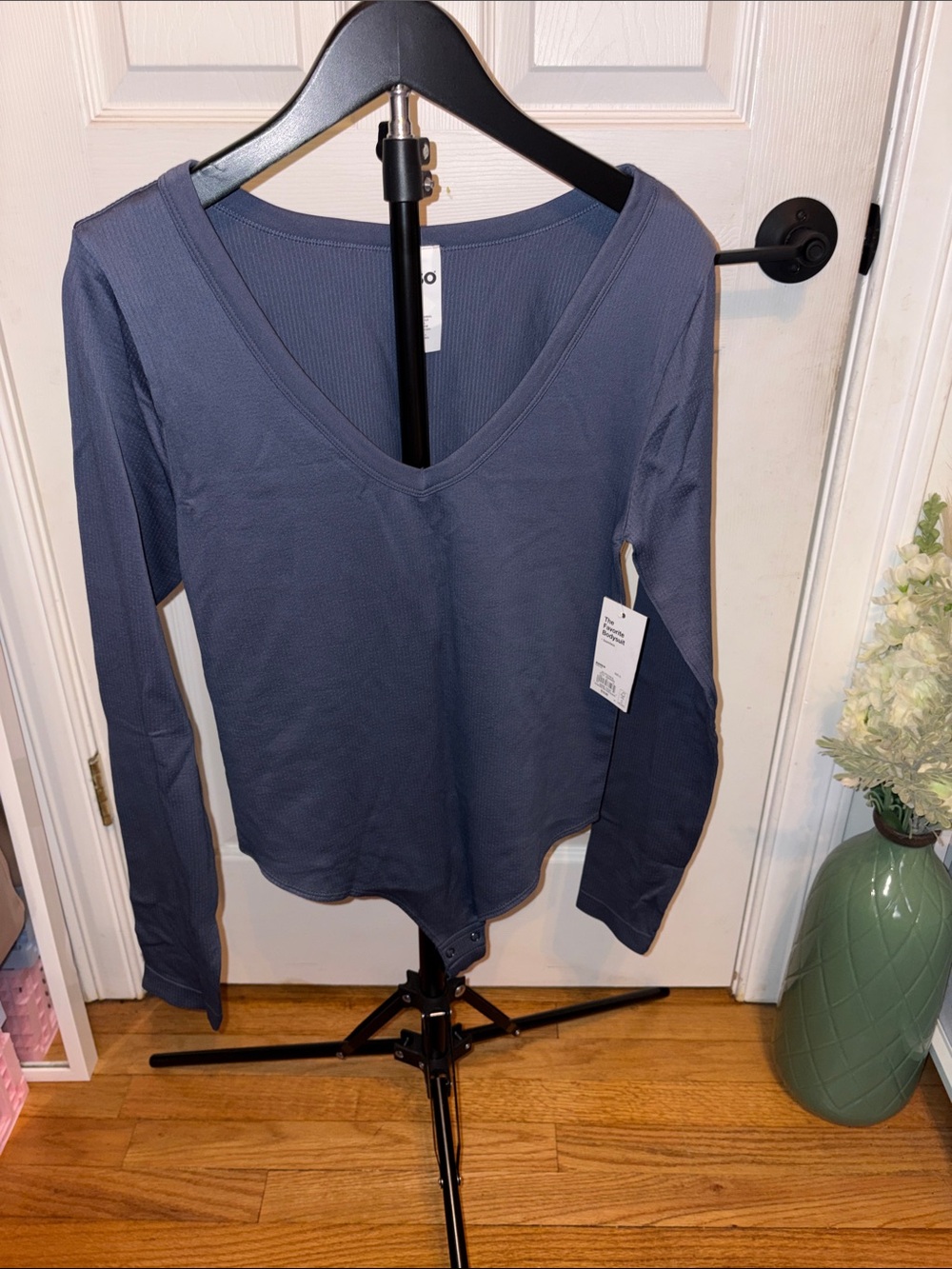 SO Women’s V-Neck Long Sleeve bodysuit - Slate Blue